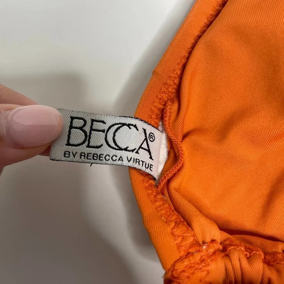 Becca by Rebecca Virtue Color Code Triangle Bikini Top Orange - Picture 4 of 5